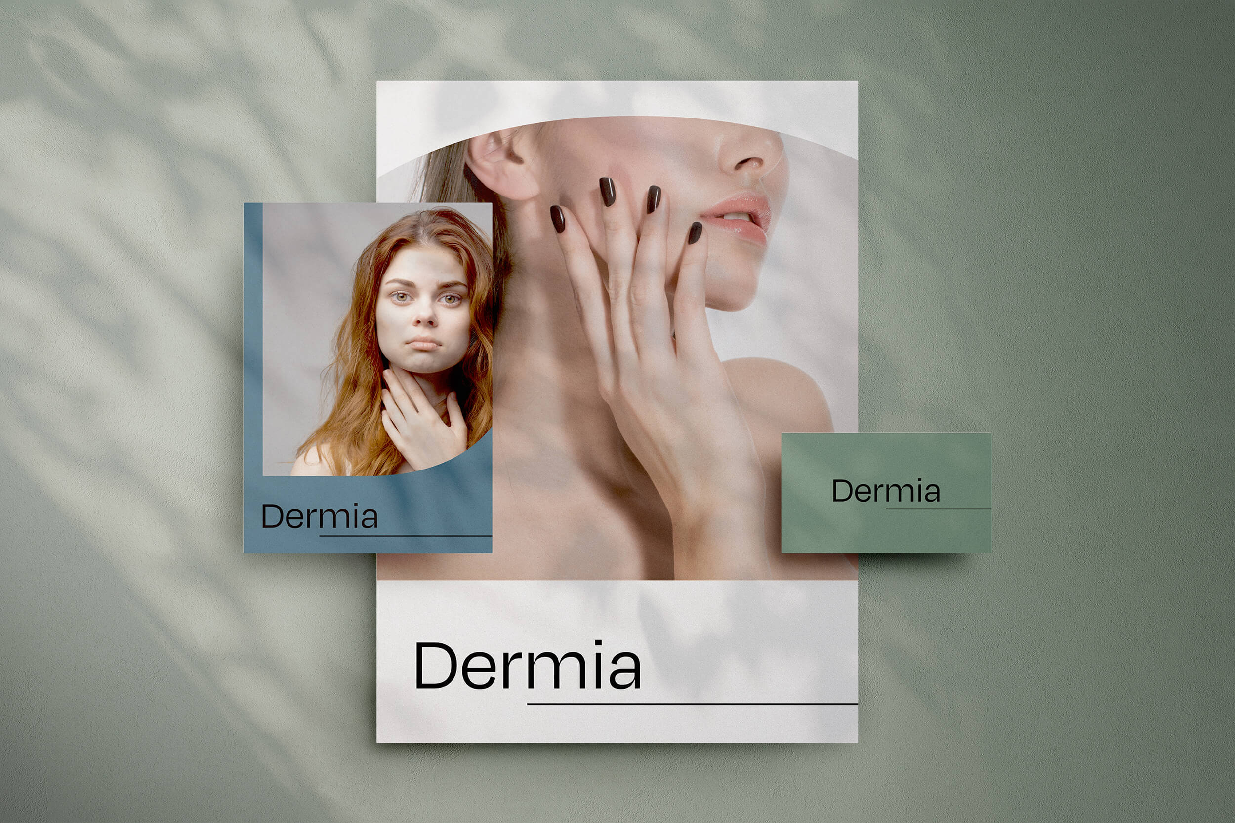 Eksempler på bilde- og logobruk for Dermia hudklinikk